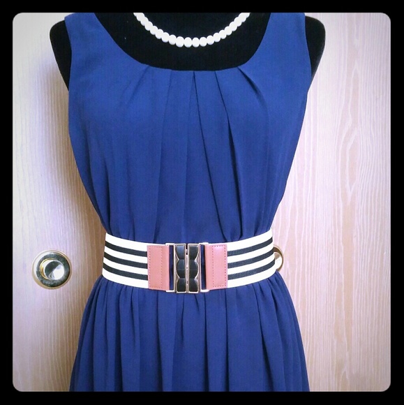 Navy Midi Dress Size M - Picture 1 of 4